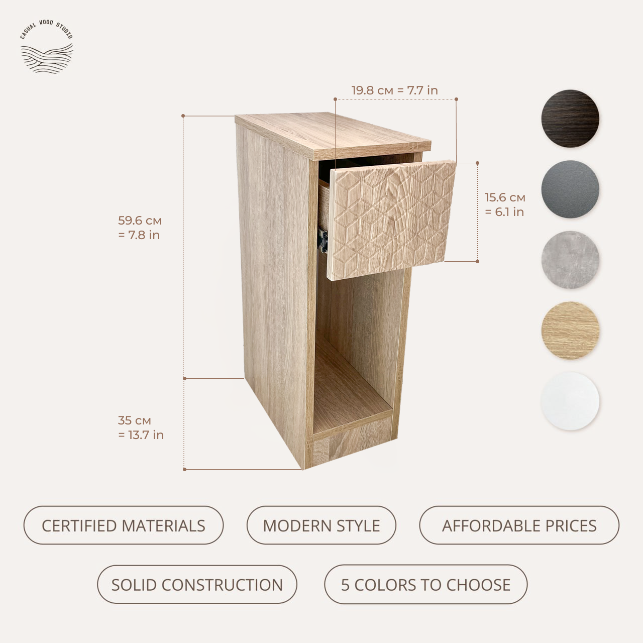 Small nightstand with storage Tall narrow dresser