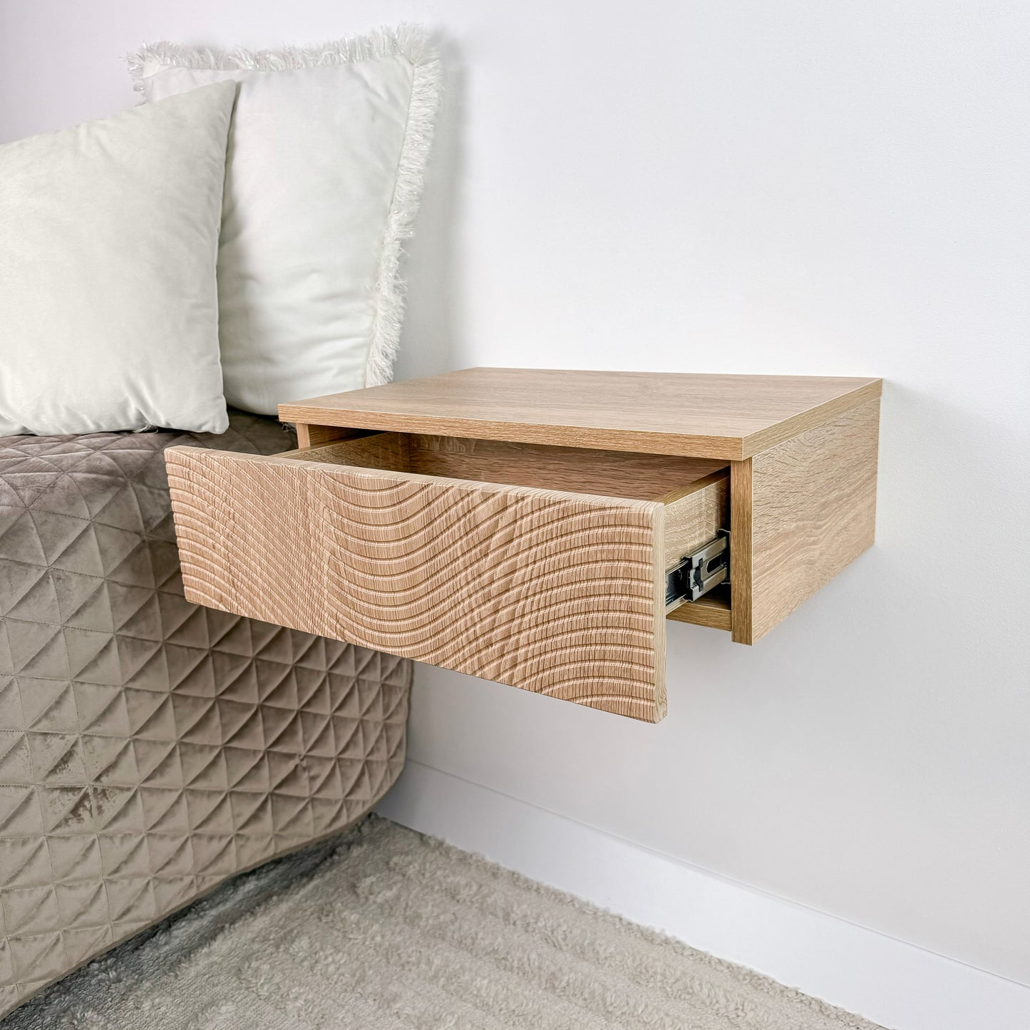 Floating shelf with drawer Cute floating nightstand
