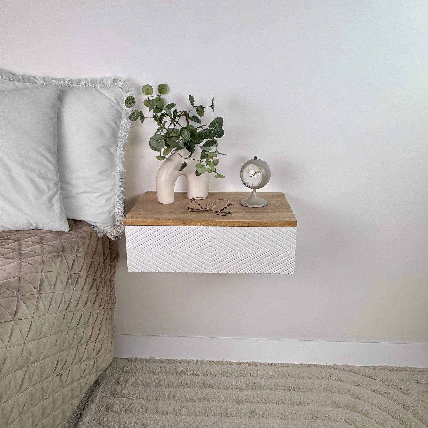 Floating shelf with drawer Cute floating nightstand