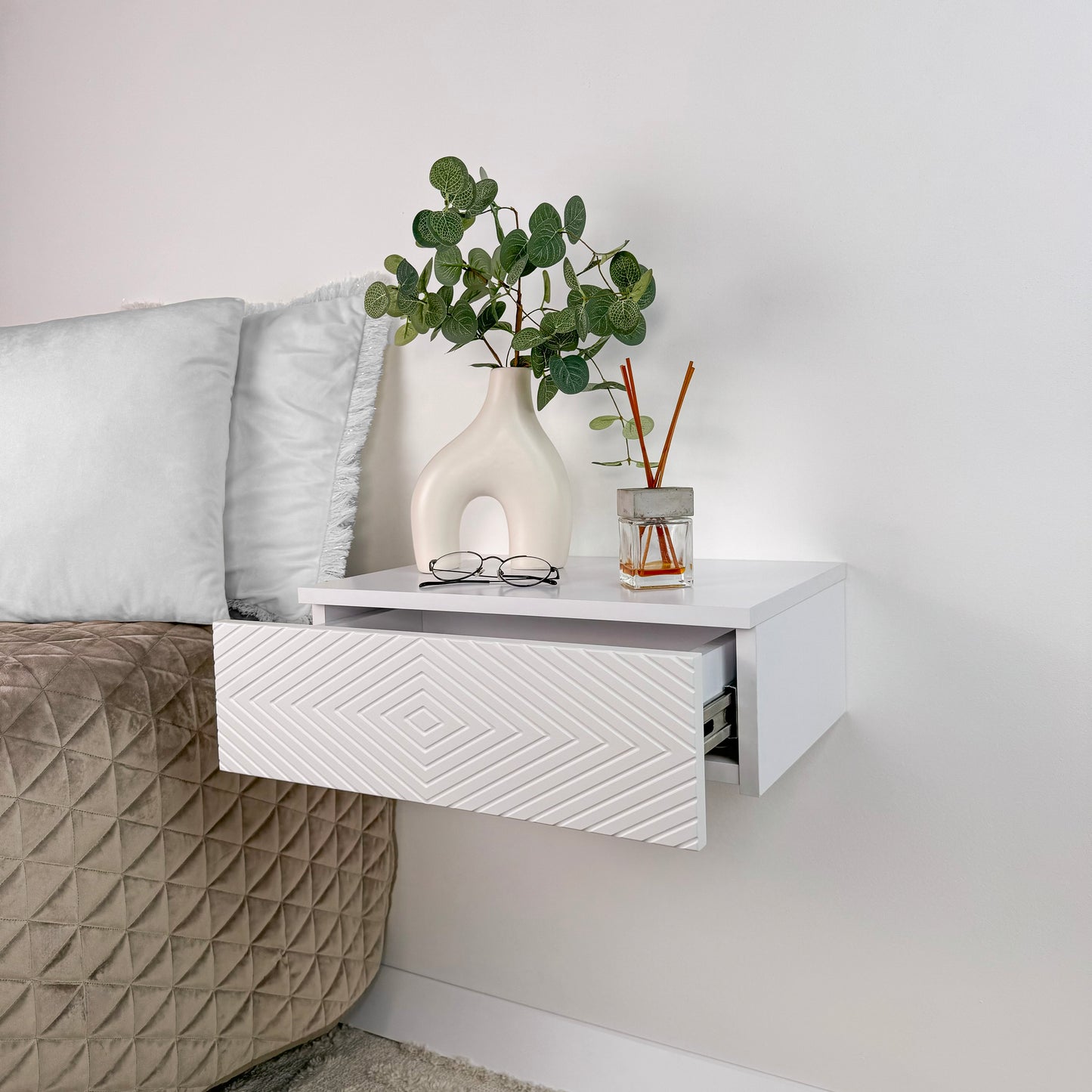 Floating shelf with drawer Cute floating nightstand