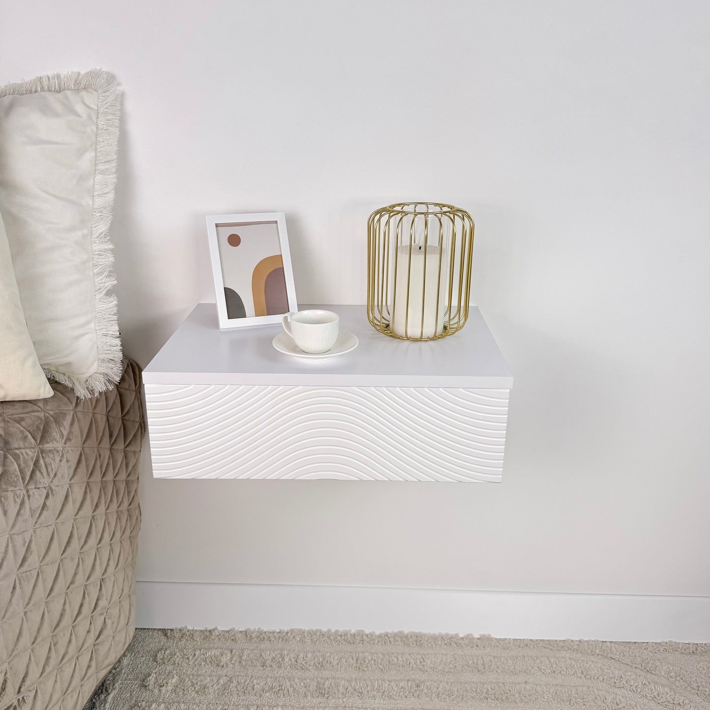 Floating shelf with drawer Cute floating nightstand