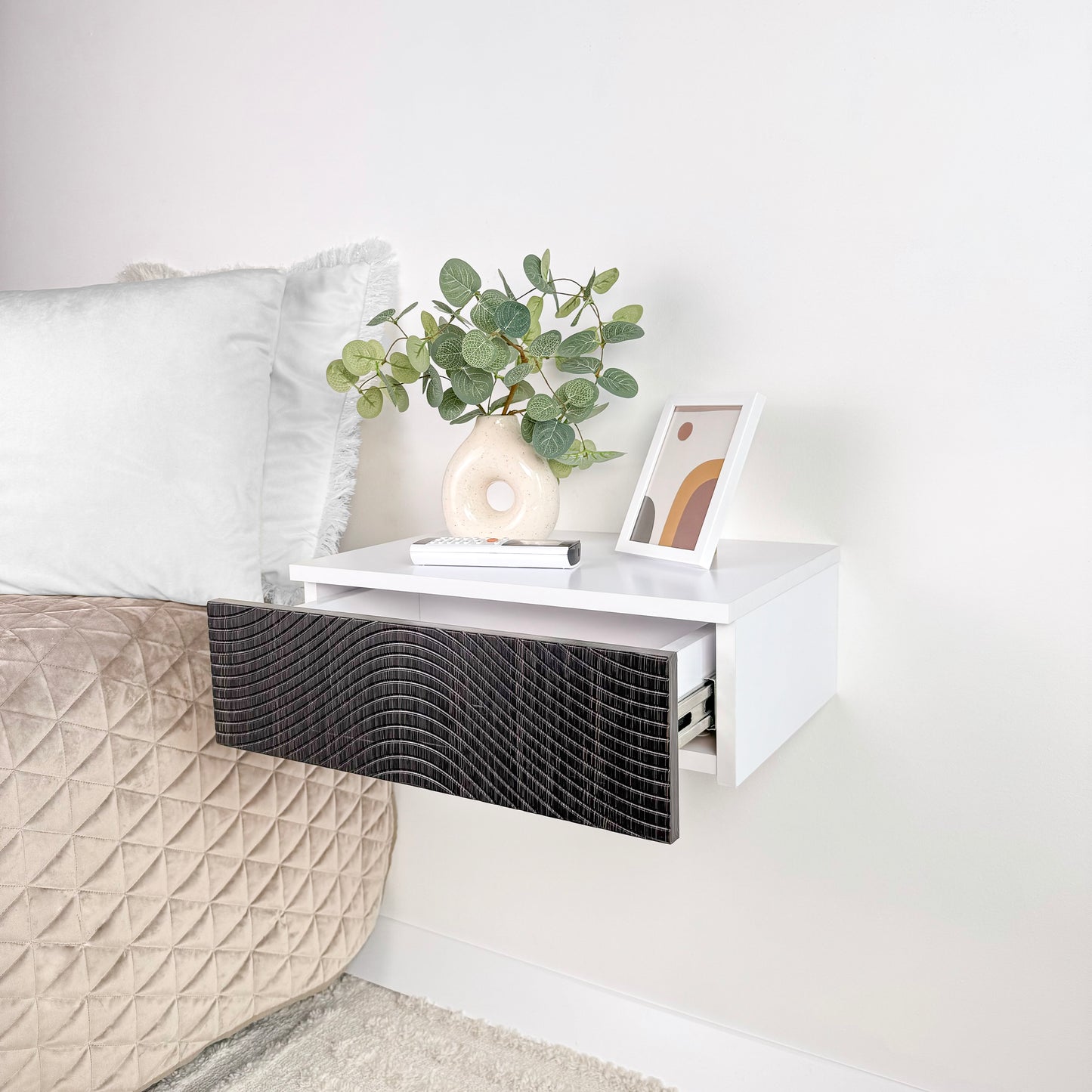 Floating shelf with drawer Cute floating nightstand