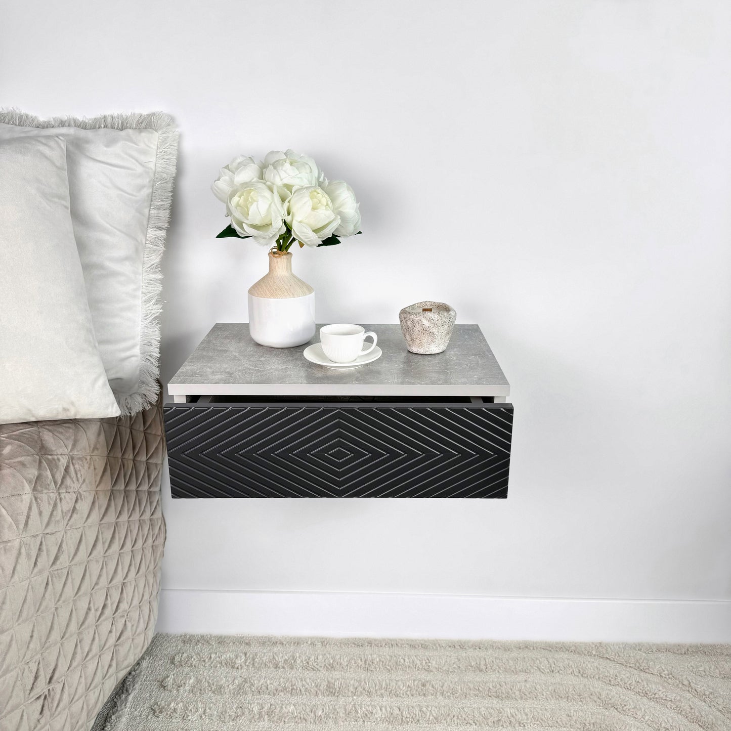 Floating shelf with drawer Cute floating nightstand