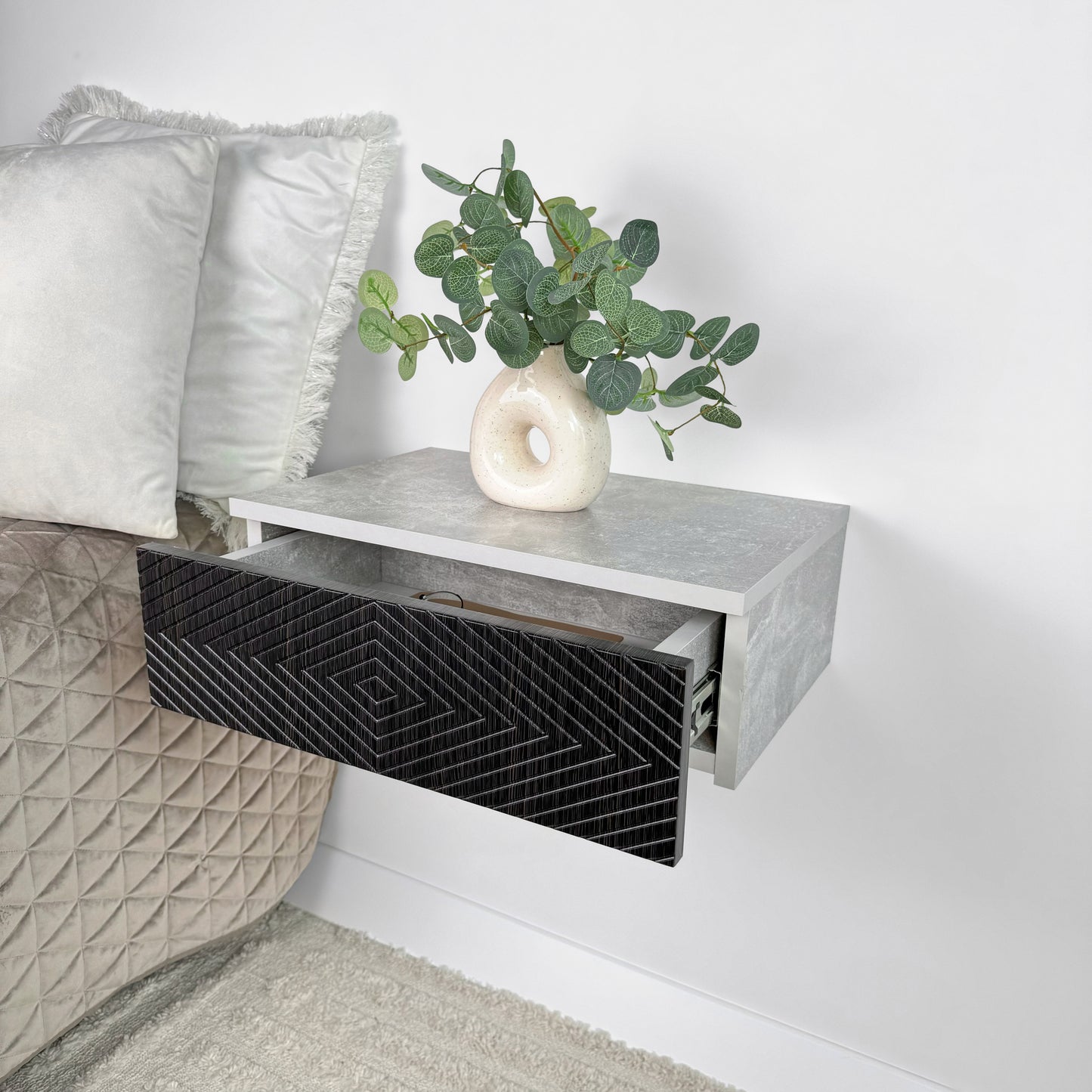 Floating shelf with drawer Cute floating nightstand