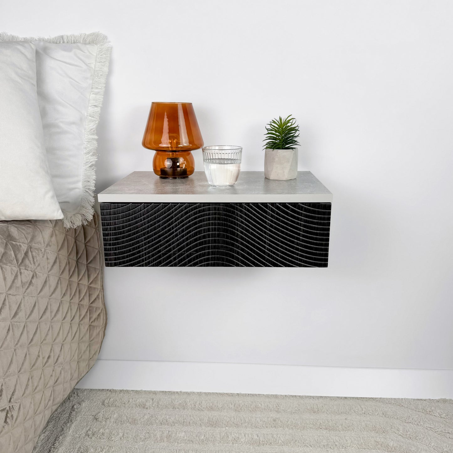 Floating shelf with drawer Cute floating nightstand