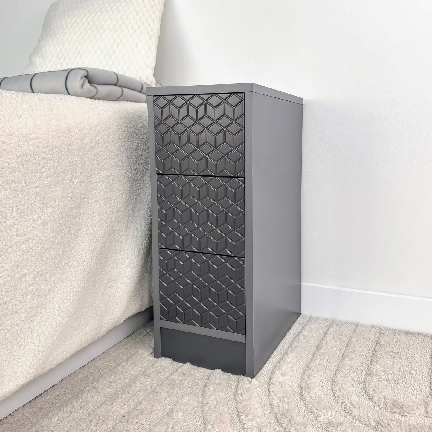 Narrow elegant cabinet Tall bedside table modern