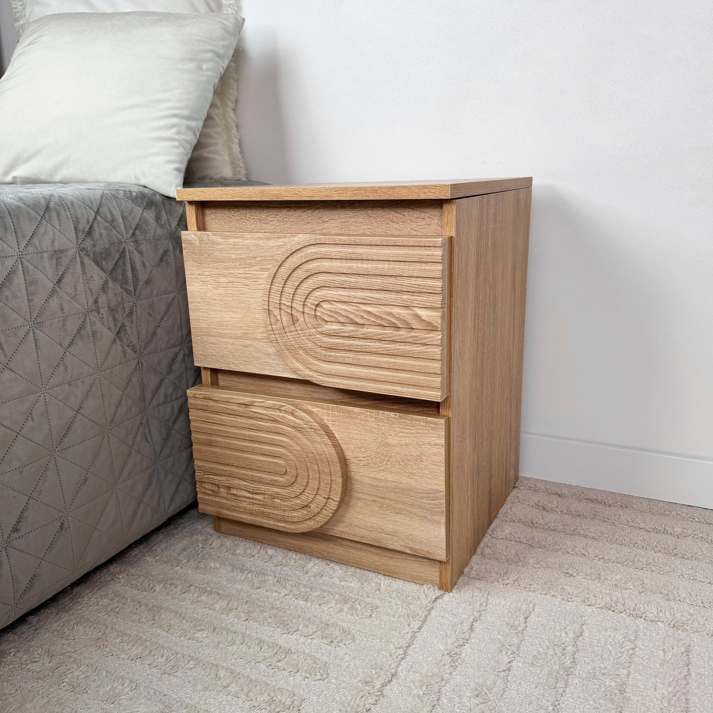 Night stand with storage Rustic bedside table