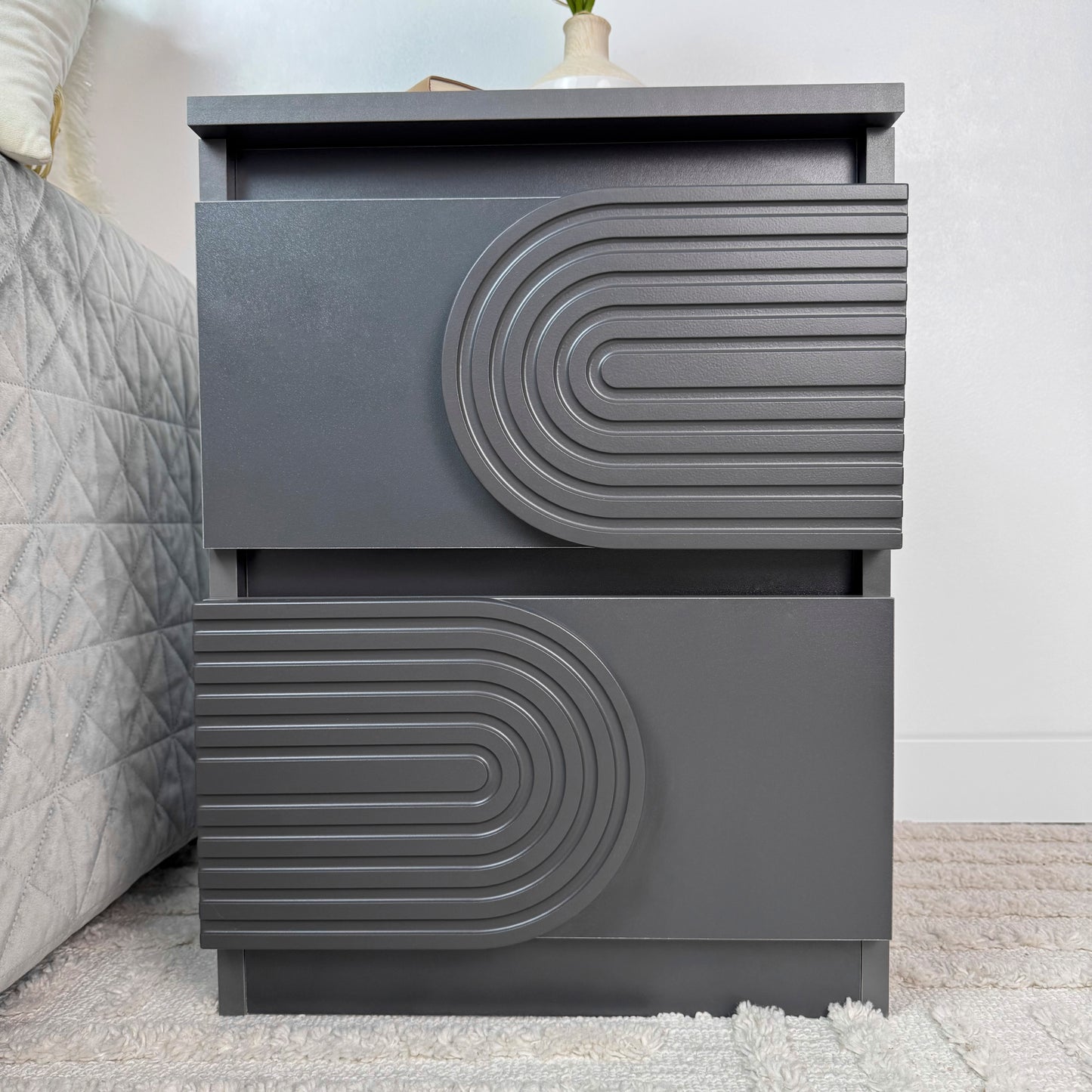 Night stand with storage Rustic bedside table