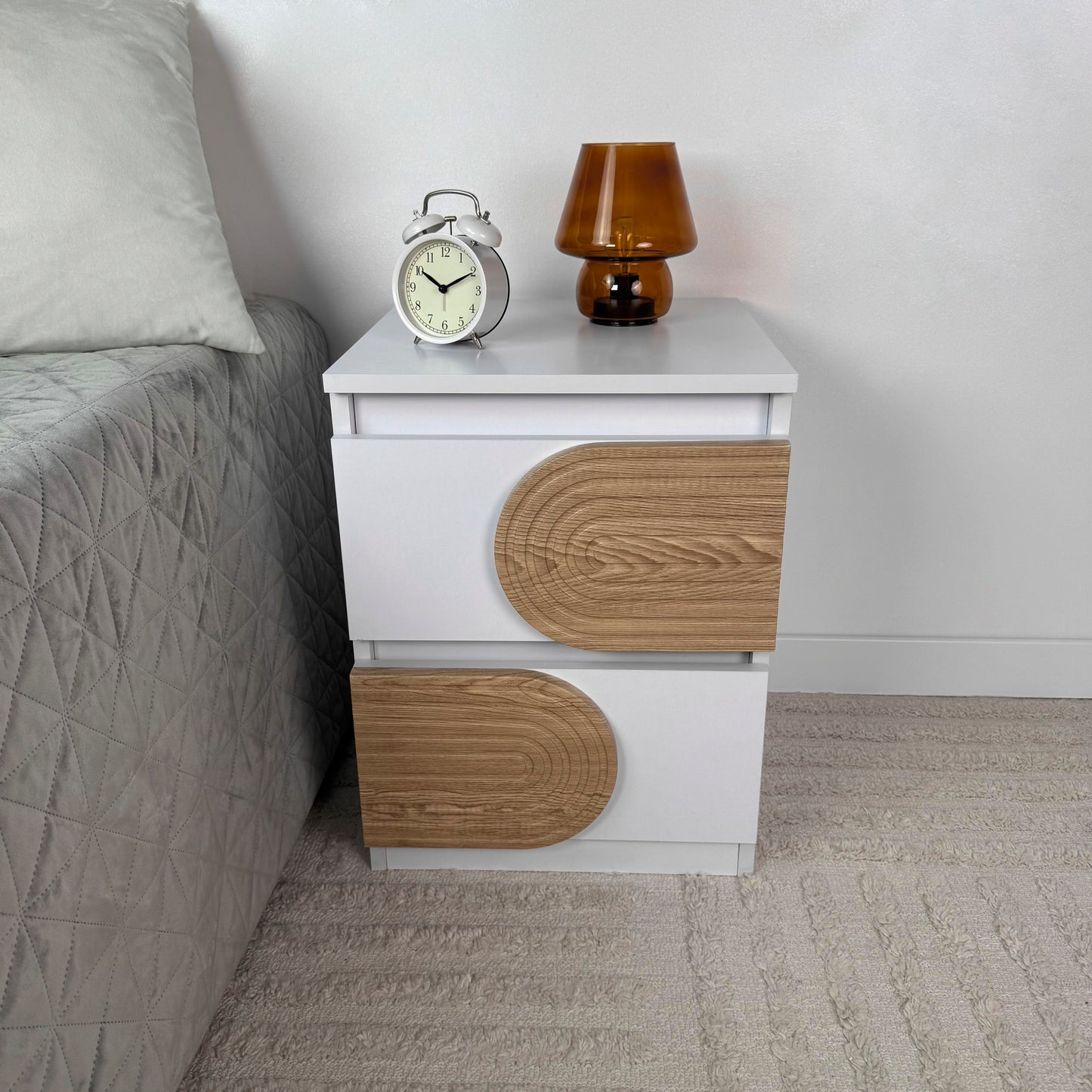 Night stand with storage Rustic bedside table