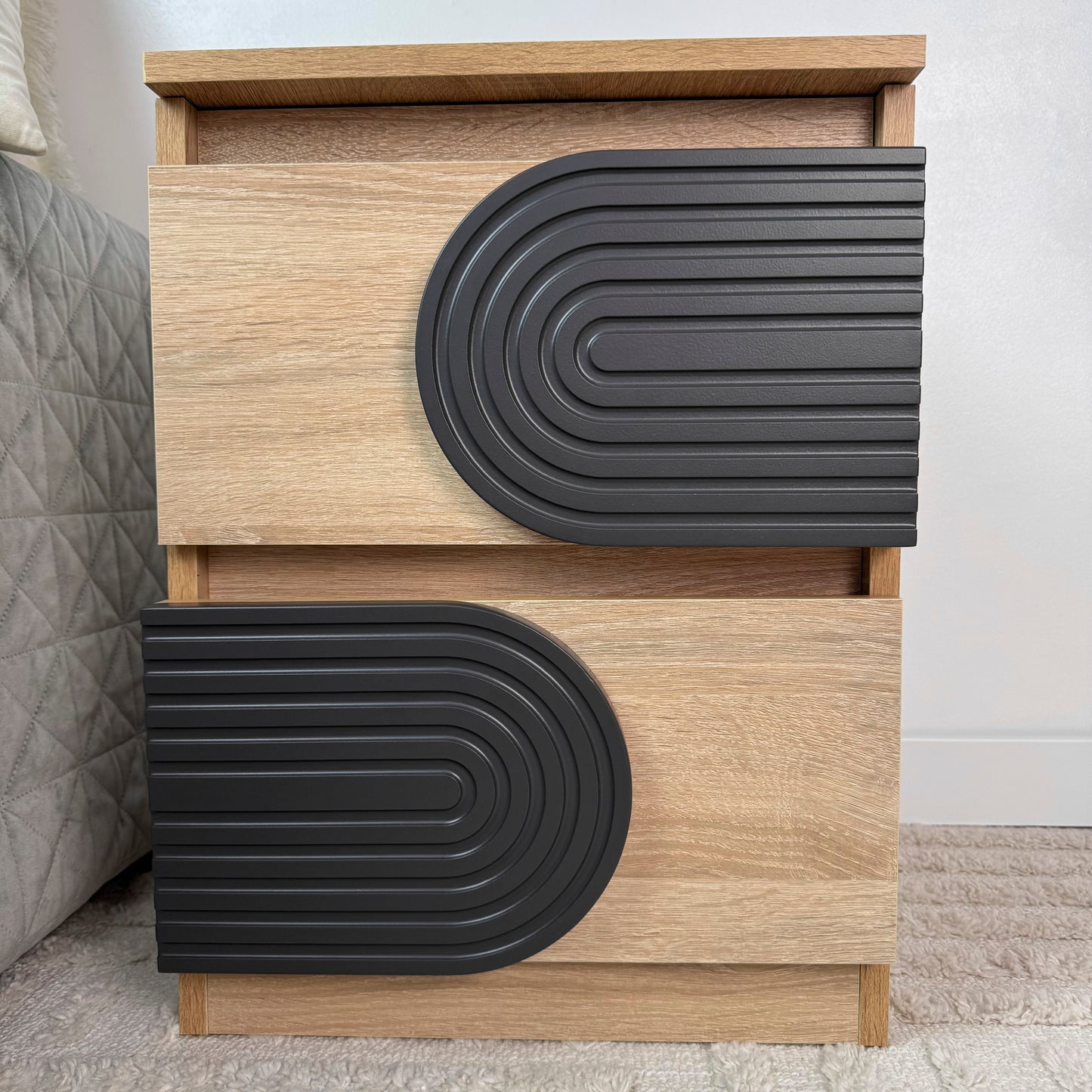 Night stand with storage Rustic bedside table