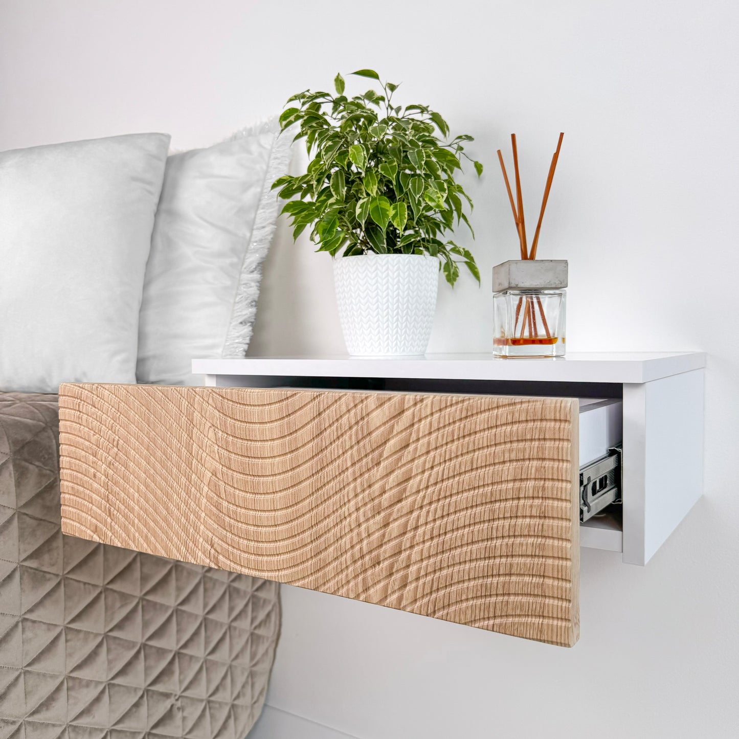 Floating shelf with drawer Cute floating nightstand