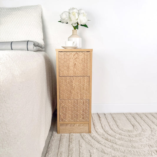 Narrow elegant cabinet Tall bedside table modern