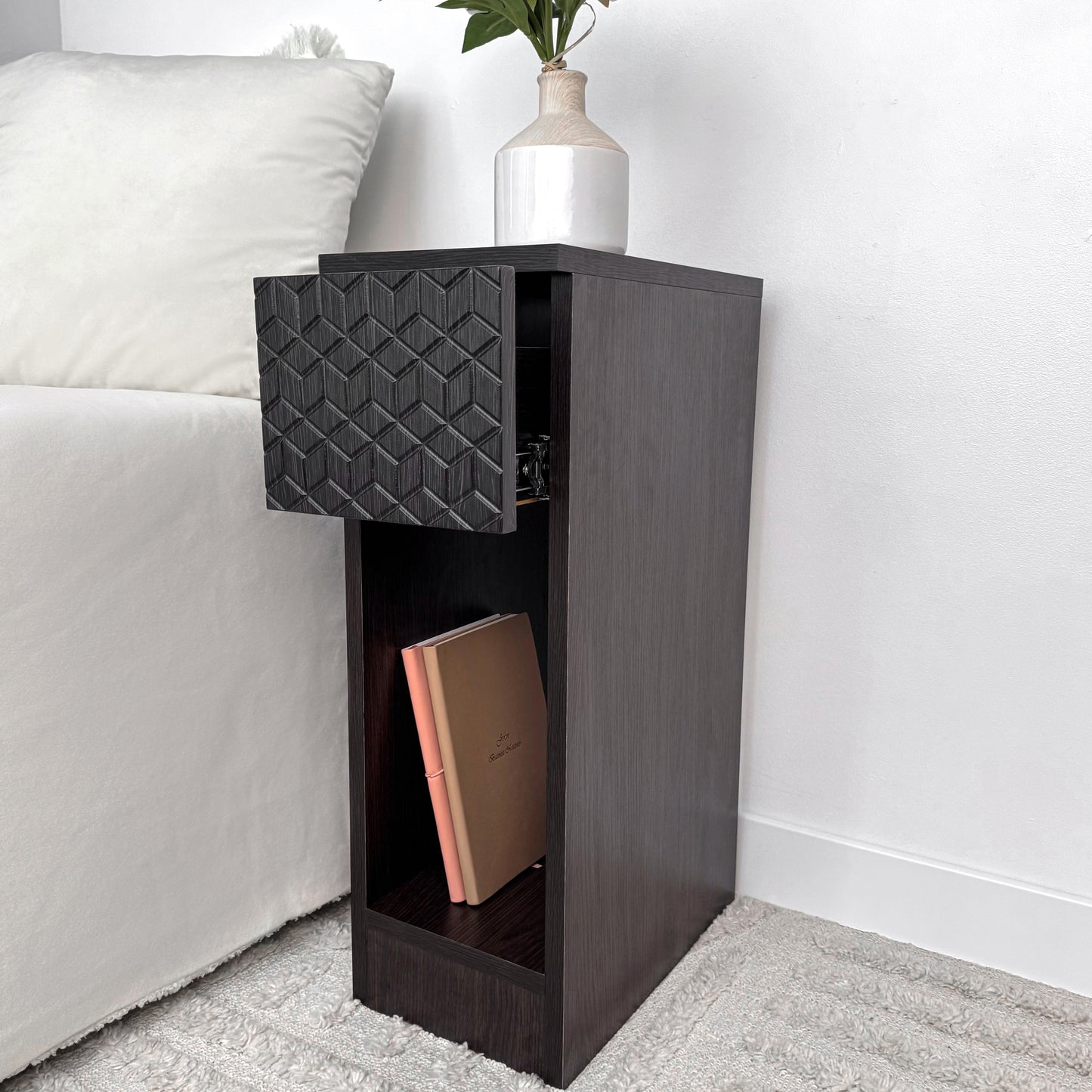 Small nightstand with storage Tall narrow dresser